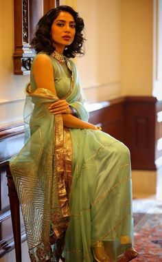 Cute Saree, Raw Mango Sarees, Sobhita Dhulipala, Agriculture Technology, Traditional Blouse Designs, Gota Work