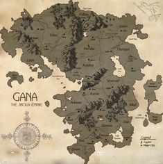 a map of gana from the middle earth