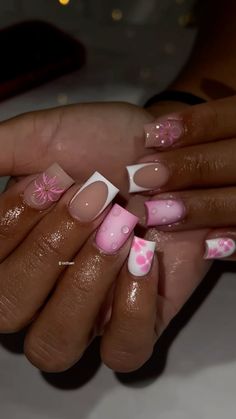 Short Design Nails Art Ideas, Cute Nails Short Fall, Short Acrylic Nail Designs Square Simple, Short Acrylic Nails Square Simple Classy, Short Baby Shower Nails, Crazy Design Nails, 8th Grade Nails, Short Nail Inspo Pink, Swag Nails Short