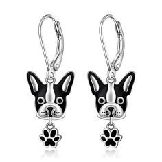 PRICES MAY VARY. 【DOG EARRINGS FOR DOGS LOVERS】The earrings feature a dog with paws, dogs are one of our family member, a true friend, the best listeners, with pure love to you, the great dog gifts for French Bulldog lovers, Boston Terrier lovers, dogs lovers, dog mom, pets owner, your friends in dog rescue, as keepsake jewelry to remind someone of your dog. 【MEMORIAL JEWELRY / SYMPATHY GIFT】The adorable dog earrings for women girls as memorial jewelry / sympathy gift for loss of loved dog, a to Puppy Jewelry, Dog Memorial Jewelry, Celtic Shamrock, Paw Print Earrings, Boston Terrier Lover, Cute Pineapple, Dog Earrings, Bulldog Lover, Dog Paw Print