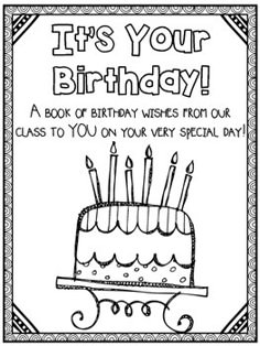 a birthday card that says it's your birthday, with candles on the cake