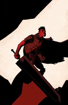 Berserk - Guts by Mike Mignola (2016) * Mignola Art, Mike Mignola Art, John Kenn, Art Bin, Black Swordsman, Castle Illustration, Anime Knight, Kentaro Miura