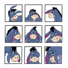 an animation character's face is shown in different positions, including the nose and head