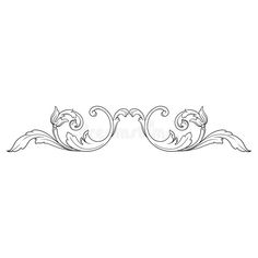 an ornamental design with swirls and leaves on white background royalty illustration stock images, clipping