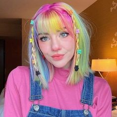 Two Tone Hair Color, Two Tone Hair, Dyed Hair Inspiration, Bright Hair, Halloween Hair, Tone Hair, Hair Dye Colors, Hair Inspiration Color, Be Happier