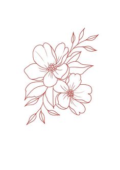 a line drawing of flowers on a white background