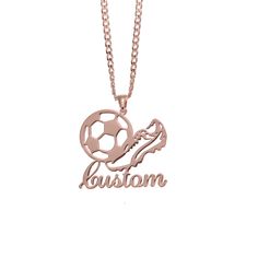 Item: 2023NE0264. Material: Copper,Sterling Silver. Color: Gold,White Gold,Rose Gold. Chain Length: 14",16",18",20",22". Process: Gold Plated. Recipient: Women, Mom, Wife, Girl Friend, Children. Product Type: Personalized Jewelry. Gift Type: Football Necklace. Occasions: Valentine's Day, Mother's Day, Christmas, Birthday, etc. Necklace Type: Name Necklace. Brand: Silviax Jewelry Customizable Rose Gold Pendant Necklace, Customizable Rose Gold Pendant Charm Necklace, Customized Rose Gold Round Pendant Necklace, Personalized Rose Gold Necklace With Laser Engraving, Personalized Rose Gold Necklace Laser Engraved, Personalized Nickel Free Rose Gold Necklace, Personalized Nickel-free Rose Gold Necklace, Rose Gold Sterling Silver Laser Engraved Necklaces, Personalized Rose Gold Jewelry With Laser Engraving