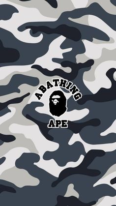 a bathing ape camo wallpaper with the words bathing ape on it