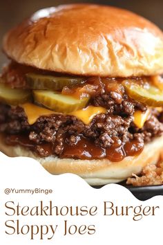 a close up of a hamburger on a plate