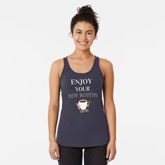 "Enjoy your new routine, serenity prayer, meditation kit,inspiration gift ideas" Racerback Tank Top by FM5attitude | Redbubble Tank Top Designs, Racerback Tank Top, This Moment, Lightweight Hoodie, Birthday Shirts, Keep Calm, Chiffon Tops, Funny Shirts, Racerback Tank