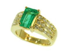 Natural Emerald Rings, Estate Ring, Antique Diamond Rings, Victorian Rings, Yellow Gold Engagement, 18k Gold Ring, Frozen 2, Antique Diamond, Emerald Diamond