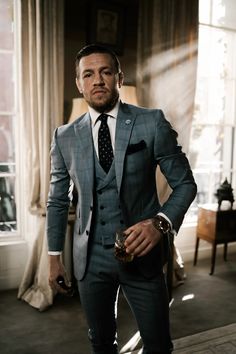 Conor Mcgregor Suit, Mcgregor Suits, Conor Mcgregor Style, Homecoming Outfits For Guys, Mc Gregor, Stylish Mens Suits, Suits Men Business, Classy Suits, Dress Suits For Men