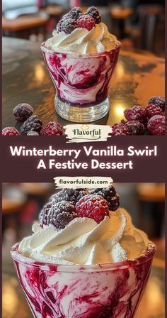 A dessert that’s as beautiful as it is delicious 🌟🍧 Winterberry Vanilla Swirl is festive, fruity, and creamy.