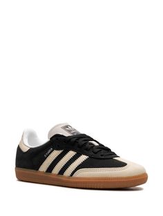 Adidas Samba "Black/White" Sneakers - Farfetch Samba Black, Adidas Samba Black, Indoor Football, Classic Adidas, Black And White Sneakers, Shoe Inspo, Football Shoes, Adidas Samba Sneakers