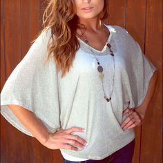 Lightweight V Front And Back Poncho. Semi Sheer Knit Fabric Great For Layering Or As A Bikini Coverup. Very Versatile. Beige Color Sweater Boho, Color Tops, Sheer Knit, Oversize Sweater, Knitted Poncho, Shrug Sweater, Knit Pullover, Leather Leggings, Sheer Fabrics