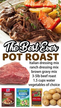 an advertisement for the best pot roast recipe