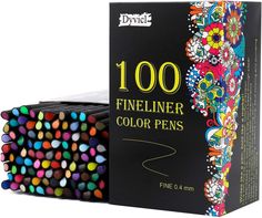 a box of 100 fineliner colored pencils