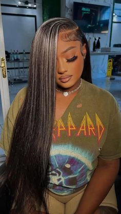 Curls Aesthetic, Closure Wigs For Black Women, Black With Blonde Highlights, Chinese Bangs, 5x5 Lace Closure Wig, Hair Glamour, Neutral Glam, Fall Hairstyles