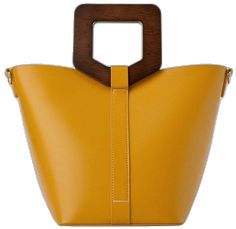 Modern Yellow Bags With Top Carry Handle, Modern Yellow Bag With Top Carry Handle, Orange Bucket Bag For Travel, Bucket-style Satchel With Top Carry Handle For Travel, Travel Satchel With Top Carry Handle In Bucket Shape, Travel Bucket-shape Satchel With Top Carry Handle, Orange Shoulder Bag With Detachable Handle For On-the-go, Trendy Yellow Tote Box Bag, Yellow Shopping Bag With Detachable Handle