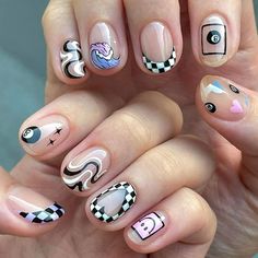 Nail Nam, Minimal Nails Art, Pretty Gel Nails, Kawaii Nails, Short Nail Designs, Funky Nails