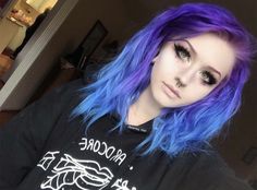 Pinterest @ lilylastric Pink Blue Purple Hair, Blue Scene Hair, Purple Blue Hair, Pastel Goth Hair, Cyberpunk Hair, Red Scene Hair, Leda Muir, Lumpy Space, Turquoise Hair