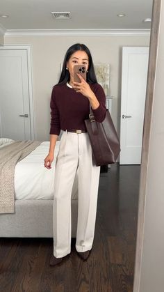 Lydia Millen Winter Outfits, Burgundy And Brown Outfit, Paralegal Outfits, Lydia Millen, Burgundy And Brown, Teacher Fits, Work Capsule, Money Honey, Hello Fashion