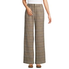 Step out in style with these classy Women's Lands' End Flannel High Waist Pleated Wide Leg Pants.Click on this WOMEN'S GUIDE to find the perfect fit and more! Step out in style with these classy Women's Lands' End Flannel High Waist Pleated Wide Leg Pants.Click on this WOMEN'S GUIDE to find the perfect fit and more! FEATURES Button & zipper closure Back-elastic waistband 2 front diagonal pocketsFIT & SIZING 31-in inseam 22-in leg opening Designed to hit at the ankle High rise sits below the natu Plaid Pants For Workwear, Elegant Plaid Bottoms For Fall, Elegant Plaid Pants For Workwear, Elegant Plaid Pants For Business Casual, Elegant Plaid Business Casual Pants, Elegant Plaid Pants For Office, Elegant High-waisted Plaid Pants, Elegant Tailored Plaid Bottoms, Elegant Plaid Pants For Spring