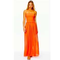 Ramy Brook Calista Strapless Maxi Dress. Nwt. Size Small. Color- Orange. Retail- $300 Length- 49” This Listing Is Only For The Orange. I Have A Separate Listing For The Yellow And The Pink. Bandeau Maxi Dress For Cocktail Occasions, Bandeau Maxi Dress For Cocktail, Summer Evening Bandeau Maxi Dress, Orange Bandeau Dresses For Summer, Orange Bandeau Summer Dress, Summer Strapless Maxi Dress Flowy, Spring Bandeau Maxi Dress, Flowy, Flowy Bandeau Maxi Dress For Spring, Bandeau Cocktail Dress For Summer