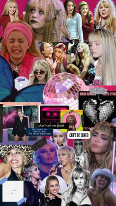 the collage shows many different pictures and words on it, including images of women wearing headbands