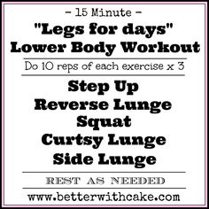 a poster with the words legs for days lower body workout