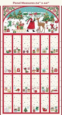 Scandi 2023 by Makower UK : Fold Up Advent Calendar in Red : Andover : Panel, 100% Cotton, DIY Sew your own Advent Calendar, Red, white Make your own diy kids advent calendar for Christmas Color: Red and white This is only a calendar panel to be sewn, not a finished product 44/45" wide, 24" wide panel 100% cotton Fiber Content: 100% Cotton Washing Instructions: Machine Wash Cold/Tumble Dry Low Fiber Content: 100% Cotton Convo me with questions Thank you for shopping at Pink Hippo Quilts! Fabric Bag Advent Calendar, Pink Fabric Advent Calendar, No Sew Advent Calendar, Sewing Advent Calendar, Childrens Advent Calendar, Christmas Fabric Panels, Kids Advent, Advent For Kids, Advent Calenders