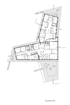 an architectural drawing shows the floor plan for a house with two floors and three levels