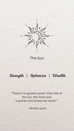 the sun is shown in black and white on a piece of paper with a quote below it