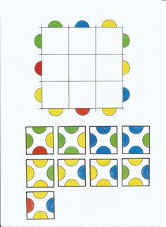 the pattern is made up of squares, dots and rectangles to make it look like