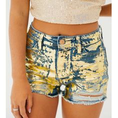 Judith March Custom Denim Shorts. New With Tags. Purchased Nov 2023. Size 9/29. Unfortunately The Length Is Too Short For My Body Shape. The Shorts Are Made To Order And One Of A Kind And Cannot Be Returned To Retailer. These Shorts Are The Perfect Combination Of Sleek Style And Comfort. Chic Ripped Jean Shorts, Trendy Gold Shorts For Spring, Fitted Gold Shorts For Summer, Summer High-waisted Gold Shorts, Gold High-waisted Shorts For Summer, Fitted Gold Shorts For Spring, Gold Fitted Shorts For Spring, Trendy Gold Bottoms Short Length, Casual Gold Bottoms Short Length