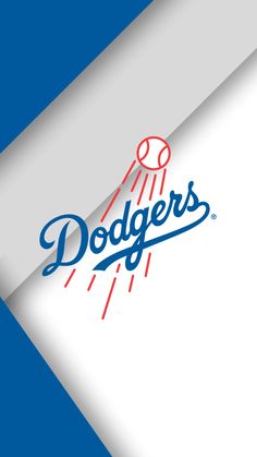 the los angeles dodgers logo on a white and blue background