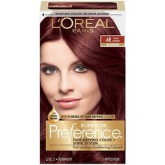 Care supreme conditioner, enriched with Vitamin E and UV filter, helps lock in first-day color vibrancy, and brilliance, and get a salon-like look in minutes. Superior Preference at-home hair coloring kit is special because it delivers super shiny luminous hair color. Preference gives you long-lasting hair color that's fade-defying for weeks and weeks. From root to tip whether you have blonde hair, brown hair, black hair, or red hair color, your color won't look dull or brassy. We pair our trans Auburn Hair Dye, Dark Auburn Hair Color, Dark Auburn Hair, Dark Auburn, Color Conditioner, At Home Hair Color, Hair Dyes, Hair Color Auburn, Permanent Hair Dye