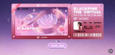 a blackpink ticket is shown on an iphone screen with the text,'blackpink the virtual '