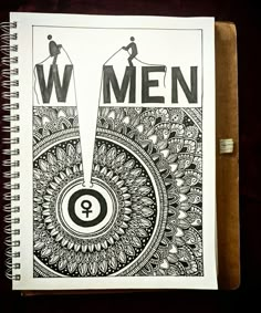 an open notebook with the words men on it