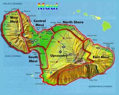 a map of hawaii showing the location of many different locations in the island and surrounding areas