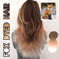 Fox themed hair suggestion. (edited photo) Fox Hair Styles, Fox Hair Color Style, Fox Tips Hair Dye Brown Hair, Fox Dyed Hair Brown, Fox Colour Hair, Fox Color Hair, Fox Tail Hair Color, Fox Tips Hair, Fox Names