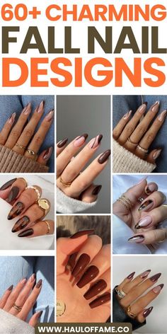 Green Fall Nails Square, Brown Nails Ideas Almond, Short Square Fall Nails Acrylic, Simple Square Nail Designs, Fall Nails Coffin Shape, Manicure Fall, Fall Almond Nails, Short Fall Nails, Cozy Colors