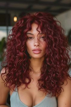 43 Burgundy Hair Ideas That Will Make You Want to Book a Salon Appointment Honey Burgundy Hair, Red Hair Color Curly Hair Natural Curls, Long Red Balayage Hair, Dark Red Balayage Curly Hair, Cool Red Hair Tones, Red Wine Hair Color Curly, Cool Reds Haircolor, Fall 2024 Long Hair Trends, Short Curly Burgundy Hair