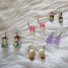 Adorable 5 Pair Dangle Style Earrings, Cute For A Pre-Teen. Bubba Tea, Gummy Bear, Coffee, Beads, And Lemon Margaritas New On Card, With Rubber Backings, Too. New With Tag Smoke-Free And Pet-Free Home. Keywords: Girls Earrings, Bubba Tea Earrings, Gummy Bear Earrings, Dangle Earrings, Earrings, Summer Jewelry, Pre-Teen Earrings, Teen Earrings, Jewelry, Coffee Lemon Margarita, Tea Earrings, Teen Earrings, Jewelry Closet, Gummy Bear Earrings, Engraved Earrings, Horse Earrings, Bottle Earrings, Bear Earrings