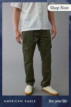 Flex is durable and designed to give you just enough stretch to move with no problem/A more structured fabric with a soft hand-feel and plenty of movement./Specially washed for a lived-in look/Cargo pockets/These pants are Real Good: Made with the pl Relaxed Fit Tapered Leg Cargo Jeans For Outdoor, Cotton Cargo Bottoms For Outdoor, Elevated Casual Relaxed Fit Cargo Bottoms, Elevated Casual Utility Bottoms With Side Pockets, Utility Bottoms With Side Pockets For Elevated Casual, Cotton Pants With Pockets For Outdoor Activities, Straight Leg Cargo Jeans With Patch Pockets For Outdoor, Relaxed Fit Cargo Work Pants For Outdoor, Relaxed Fit Cargo Pants With Hip Pockets For Outdoor