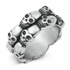 High Quality Custom Stainless Steel Skull Ring With Free EngravingFREE ENGRAVING inside the ring with 1 line up to 30 charactersGreat for any name or names with (heart symbol) in between and a date or very short messageIf you are not sure about your ring size the best way to find out is to get you finger sized at your local jewelry store.Product Info:Width: 12 mmMaterial: Stainless SteelColor: Silver and BlackFinish: OxidizedComes in Gift box Gothic Stainless Steel Metal Ring Jewelry, Adjustable Gothic Stainless Steel Rings, Halloween Stainless Steel Ring Jewelry, Adjustable Symbolic Skull Ring, Halloween Stainless Steel Jewelry With Skull Print, Halloween Skull Print Stainless Steel Jewelry, Halloween Stainless Steel Skull Print Jewelry, Adjustable Skull Rings With Symbolic Style, Symbolic Skull Rings For Halloween