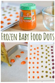 the frozen baby food dots are being made