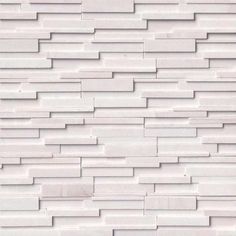 Arctic White Marble 6x24 3D Stacked Stone Ledger Panel - TILE & MOSAIC DEPOT Marble Landscape, Stacked Stone Panels, Ledger Stone, Stacked Stones, Stone Veneer Panels, Beautiful Backsplash, Redecorating Ideas, Basement Reno, Marble Wall Tiles