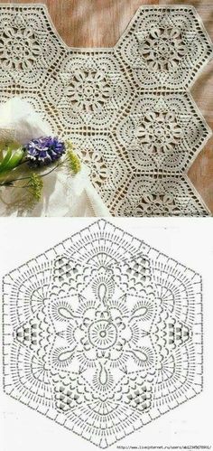 an image of a crocheted doily with flowers on the front and side