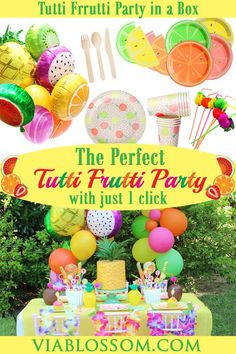 the perfect tutti frut party with just 1 click - via blissossom com